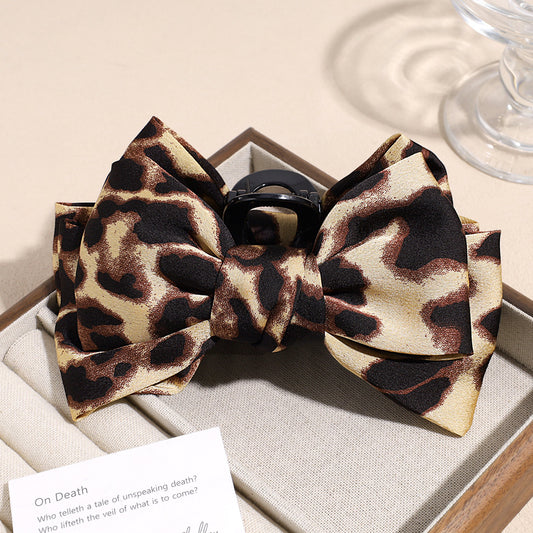 Veloura Luxe Leopard Print Bow Clips