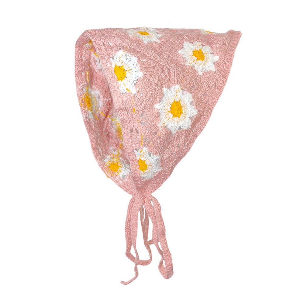 Veloura Bloom Crochet Bandana – Artisan Floral Design